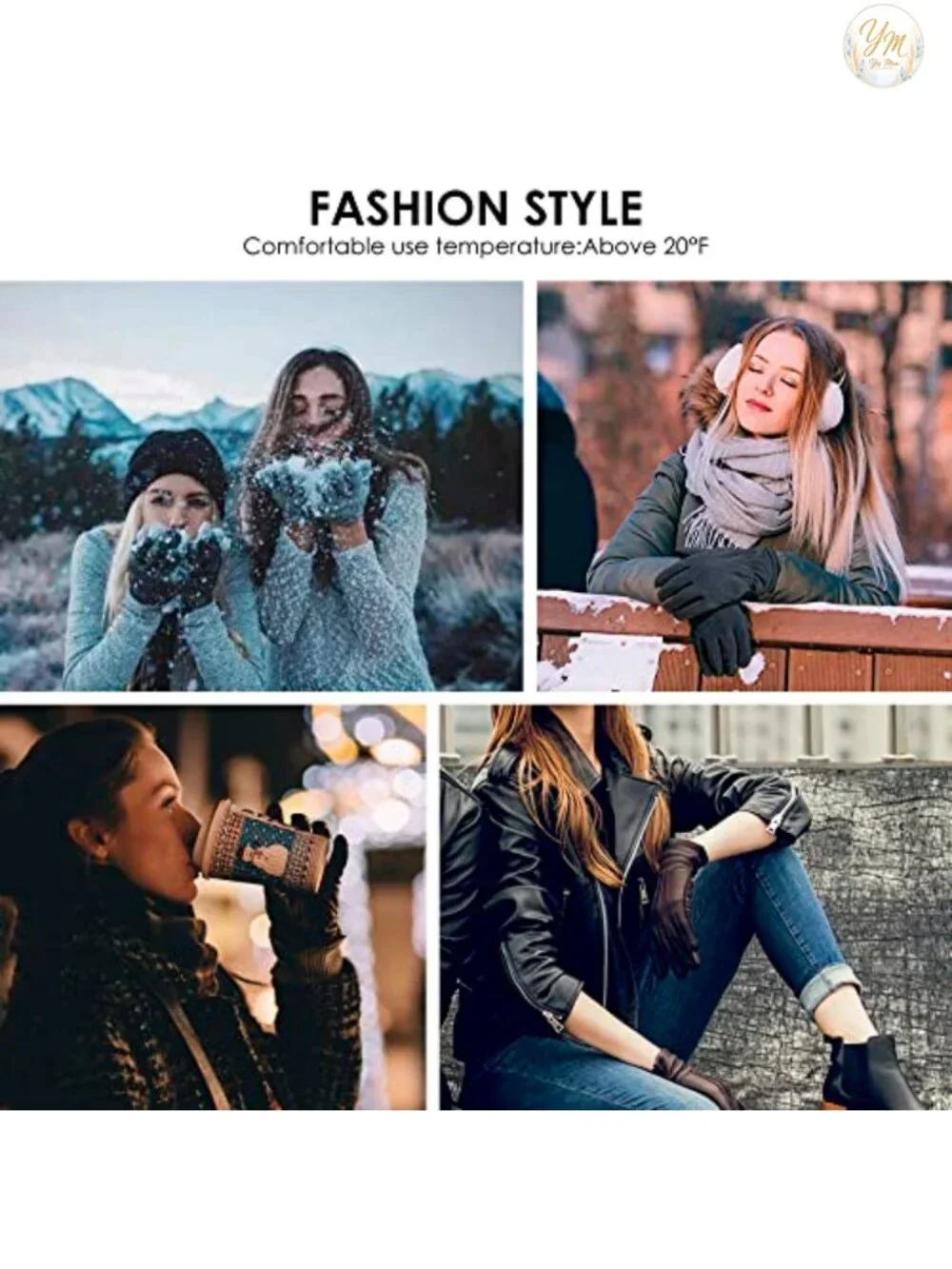 Women's Winter Leather Touchscreen Texting Driving Lambskin Warm Gloves